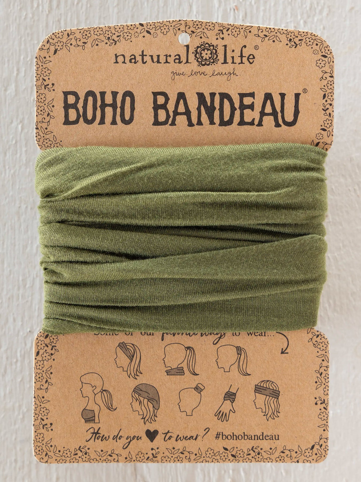 BOHO BANDEAU OLIVE ON BACKGROUND