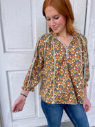 FLORAL V NECK BLOUSE