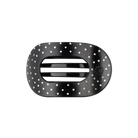 black hair clip with white polka dots