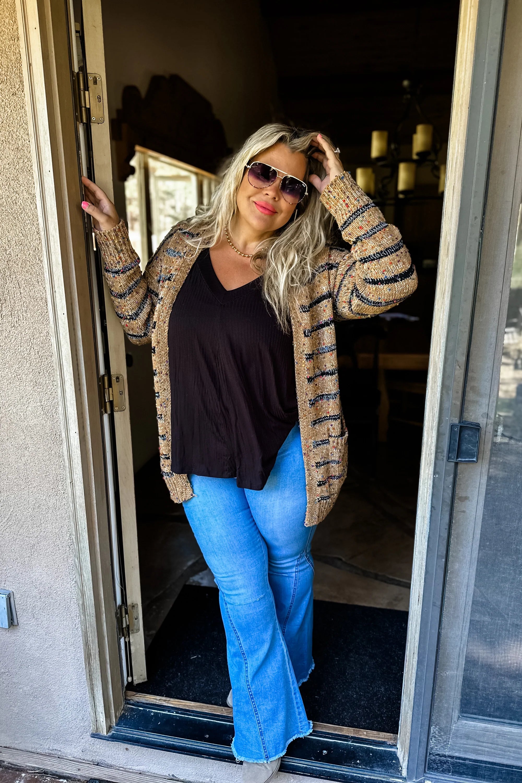 Stripe Confetti Dot Cardigan
