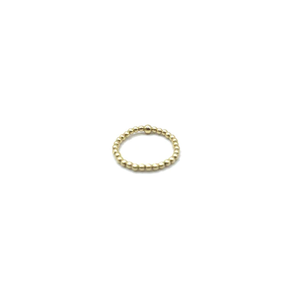 Gold Filled Beaded Stretch Ring- 2mm