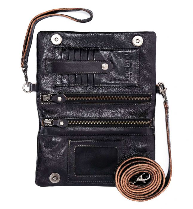 Cadence Genuine Leather Handbag in Black Lux, Bed Stu